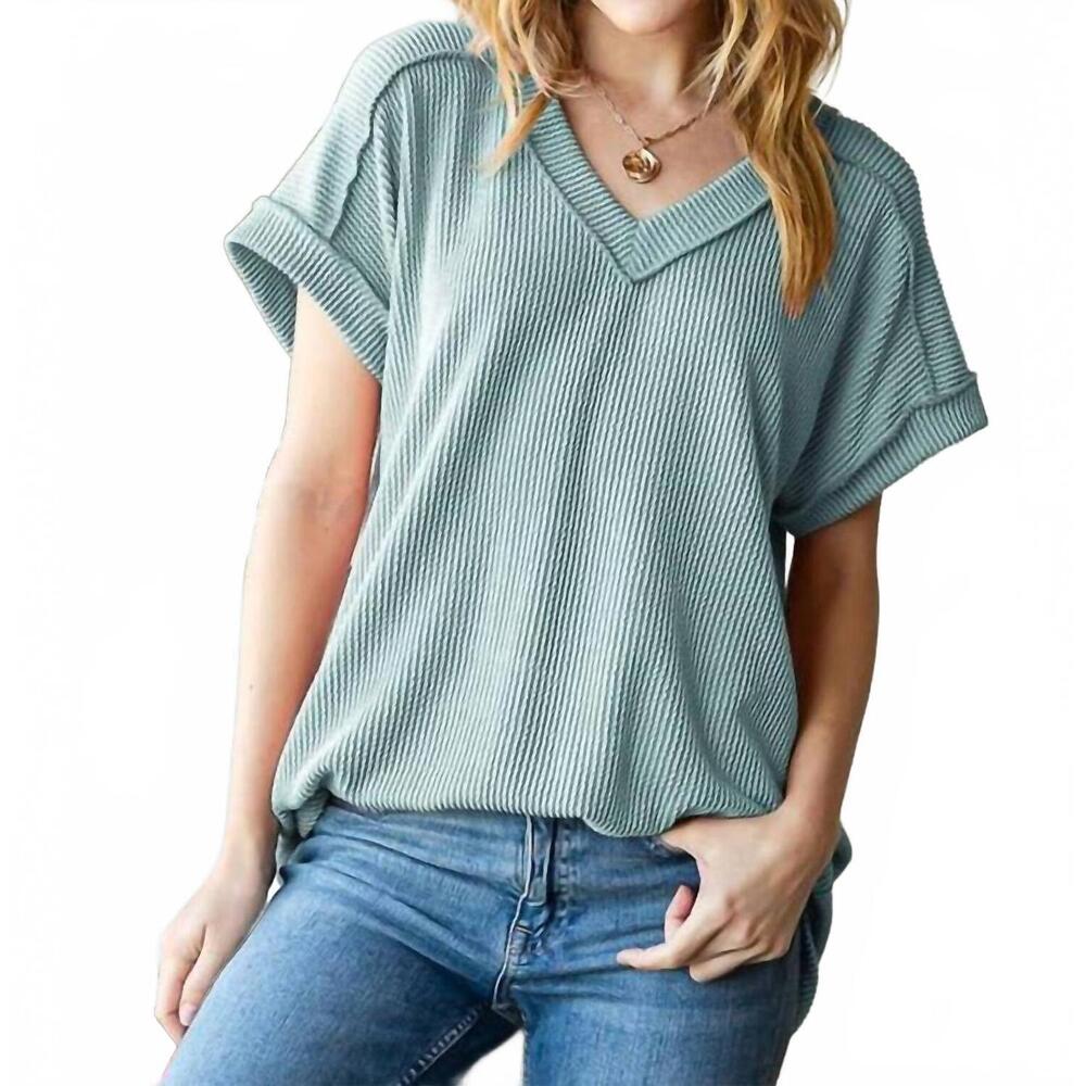 NEW HEIMISH USA urban ribbed top in sage